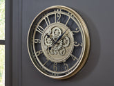 Prime Furniture - Ashley Furniture - Gilover Wall Decor - Wall Clock / Champagne Finish - A8010386